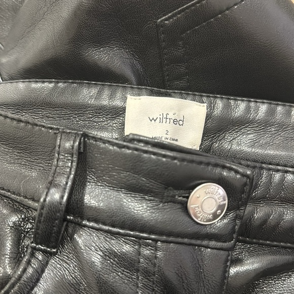 Aritzia Wilfred The Melina Faux Leather Pants Black Size 2 - Picture 3 of 6